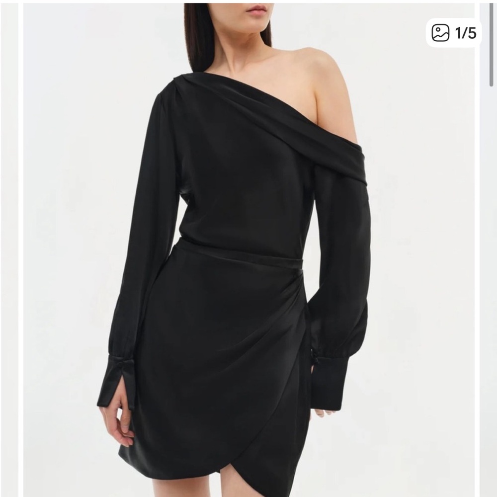 Jonathan Simkhai Black One Shoulder Dress